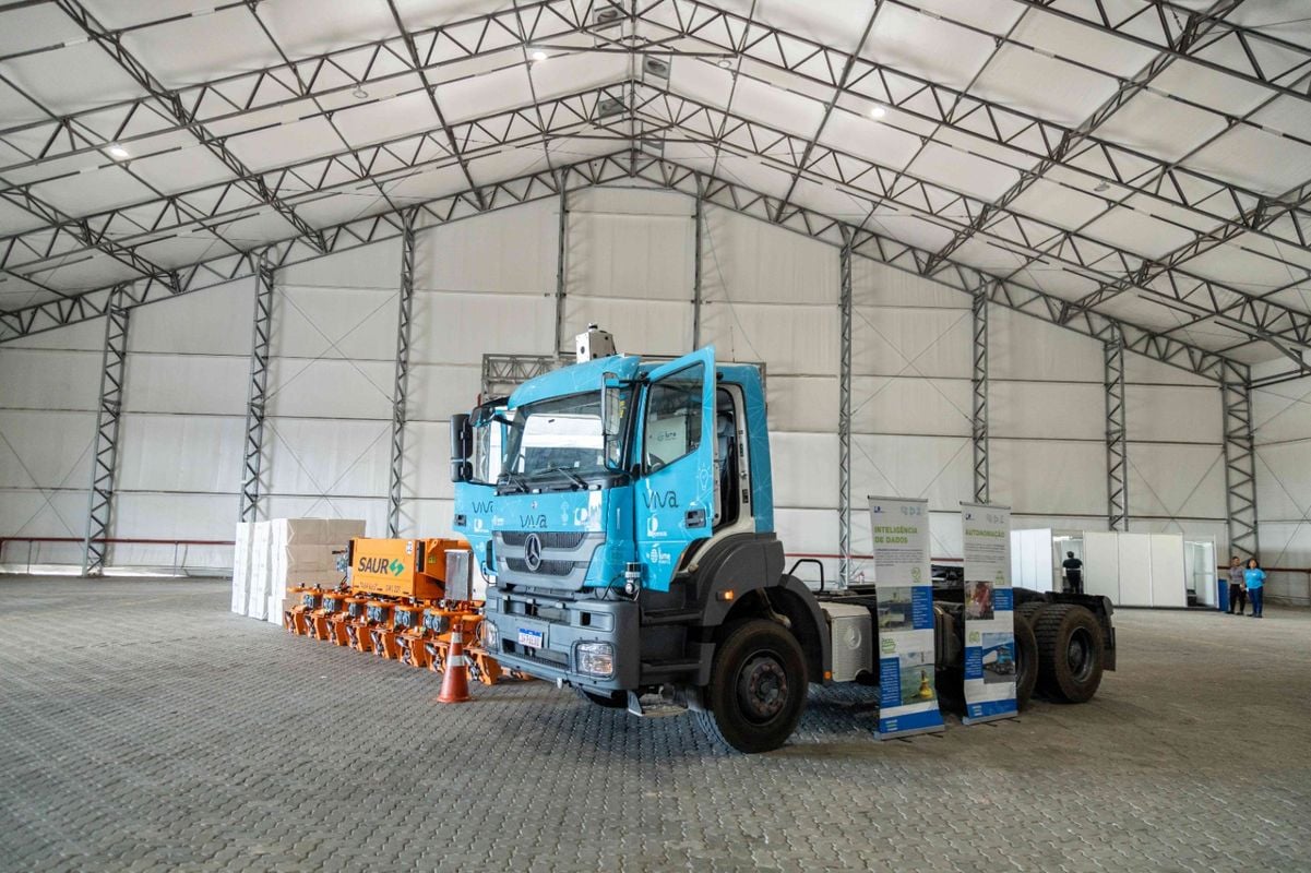 Caminhão autônomo que começou a operar em Portocel