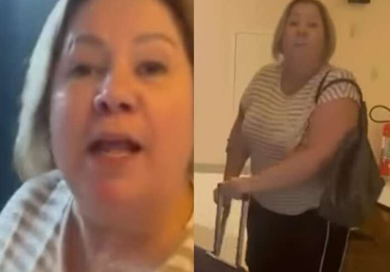 Adriana Ramos foi flagrada em outro momento proferindo ofensas homofóbicas, dentro de um edifício.